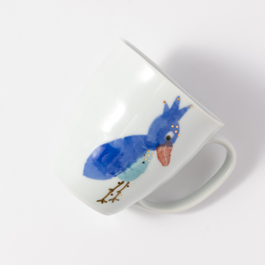 砥部焼東窯ハシビロコウマグカップ
